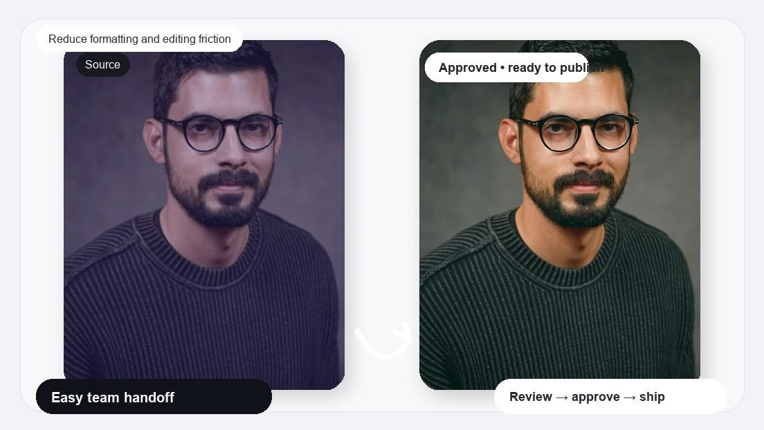 Flicker Photo Transition Video Maker realistic image for reduce formatting and editing friction