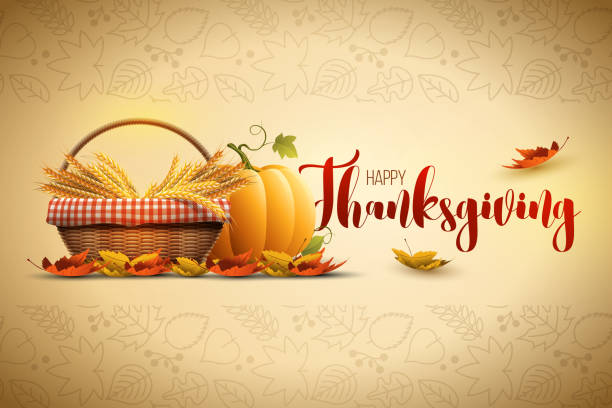 Thanksgiving logo with harvesting food graphics
