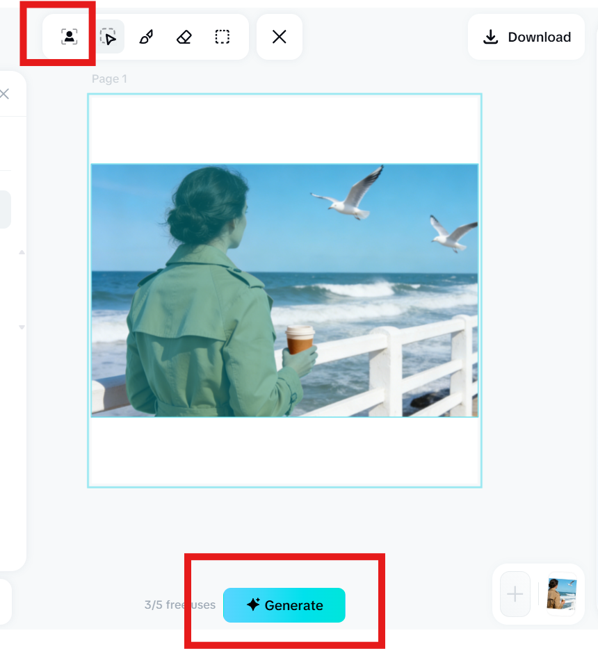 Removing the background from the top layer using CapCut smart tools