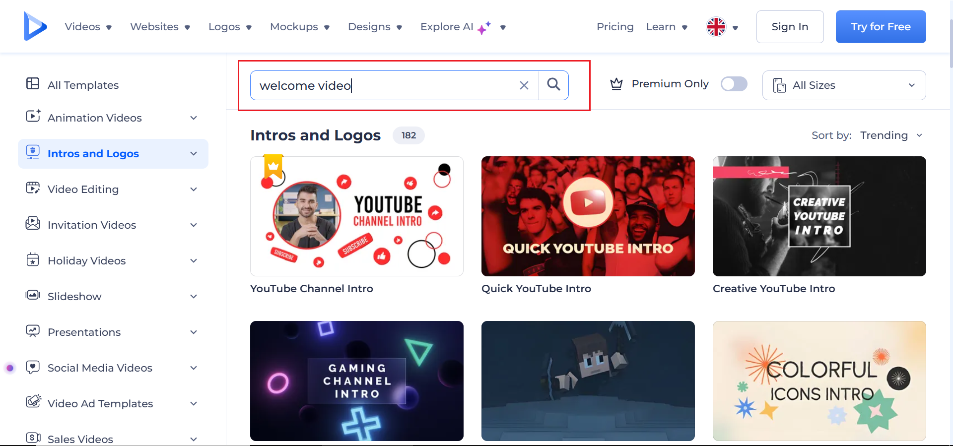 選擇一個預設設計的模板