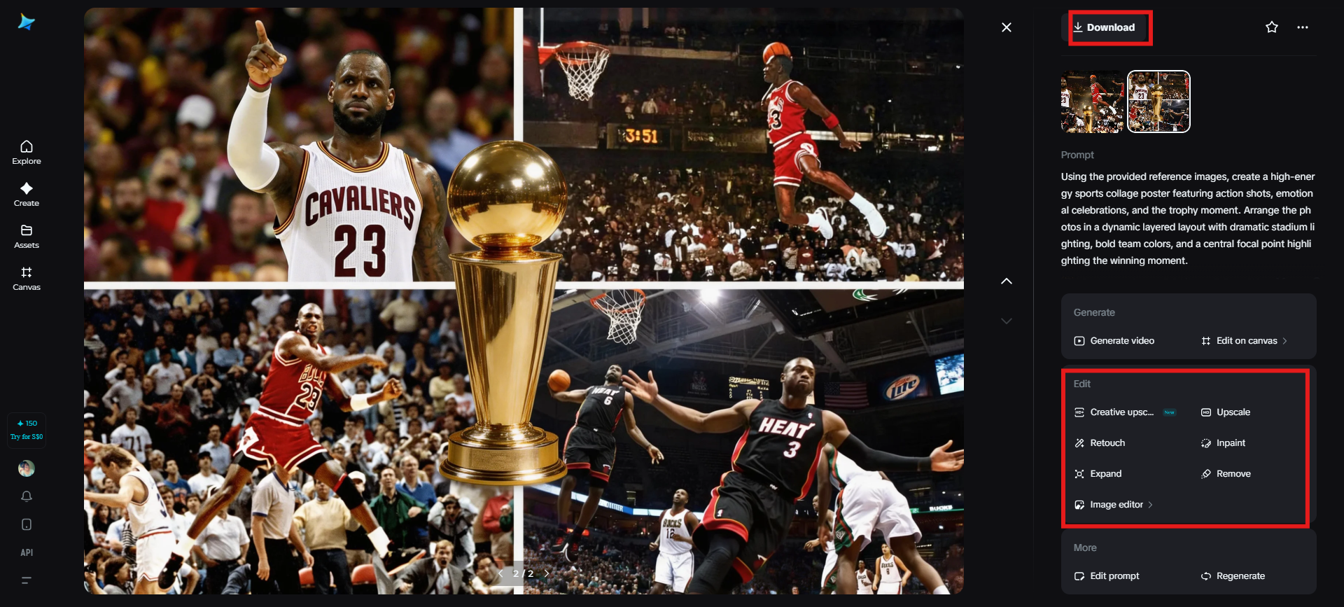 Rafinează și descarcă imaginea finală