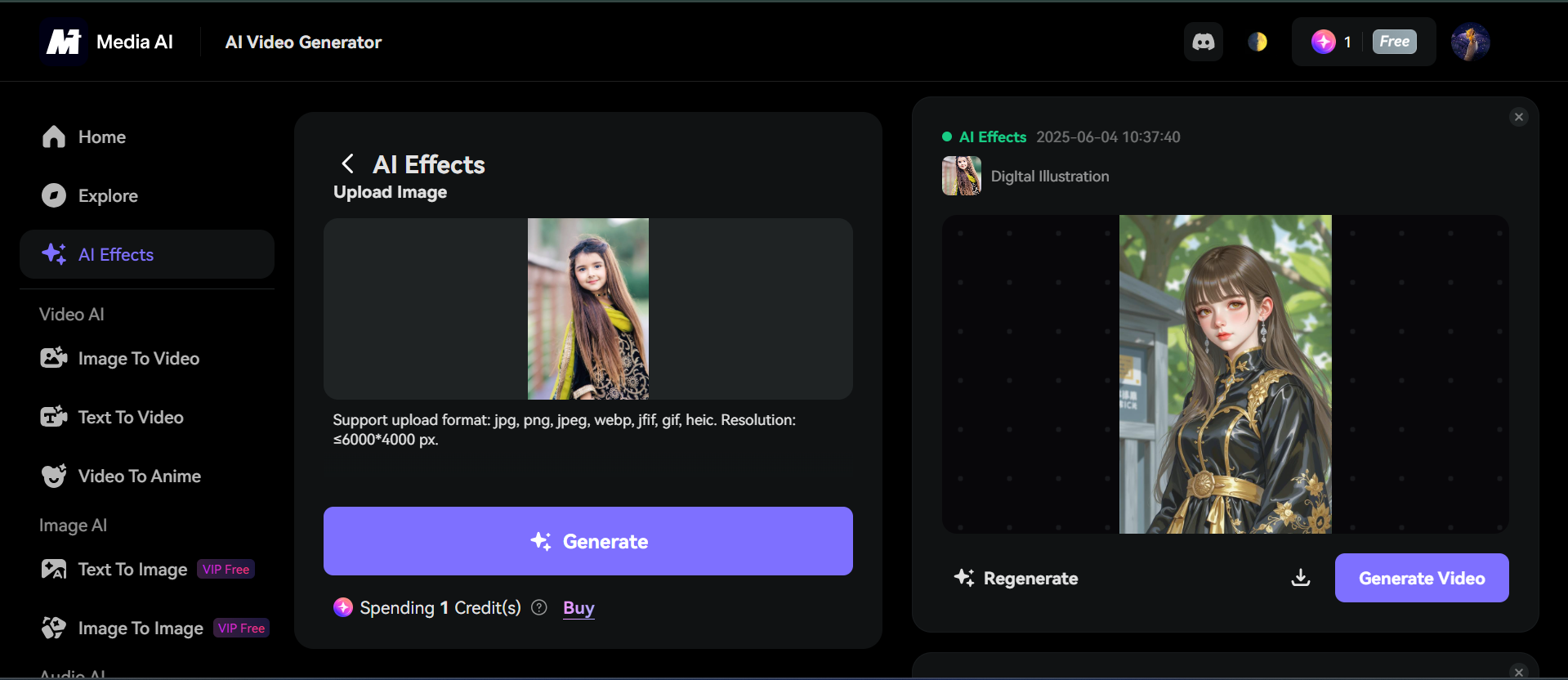 Media.io - online photo to cartoon sketch converter