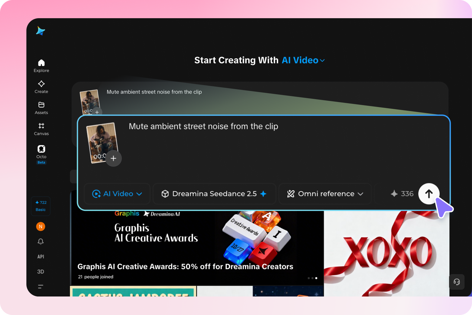 Upload media and write target prompts