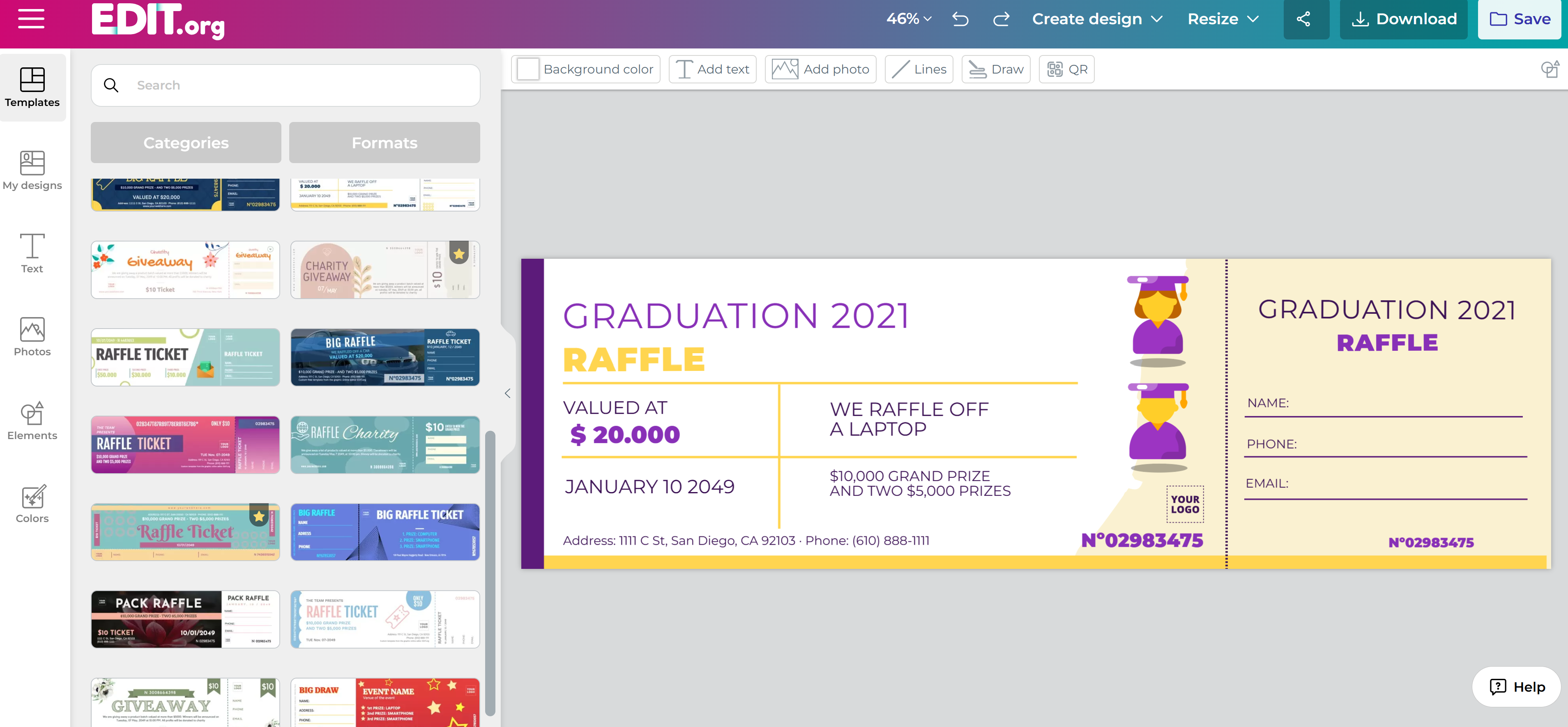 Edit.org: online raffle creator