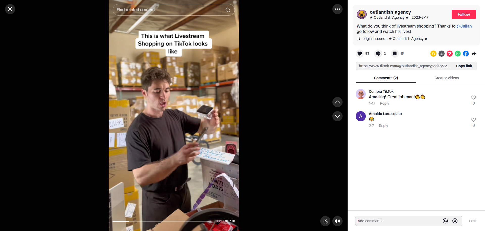 Live shopping sessions