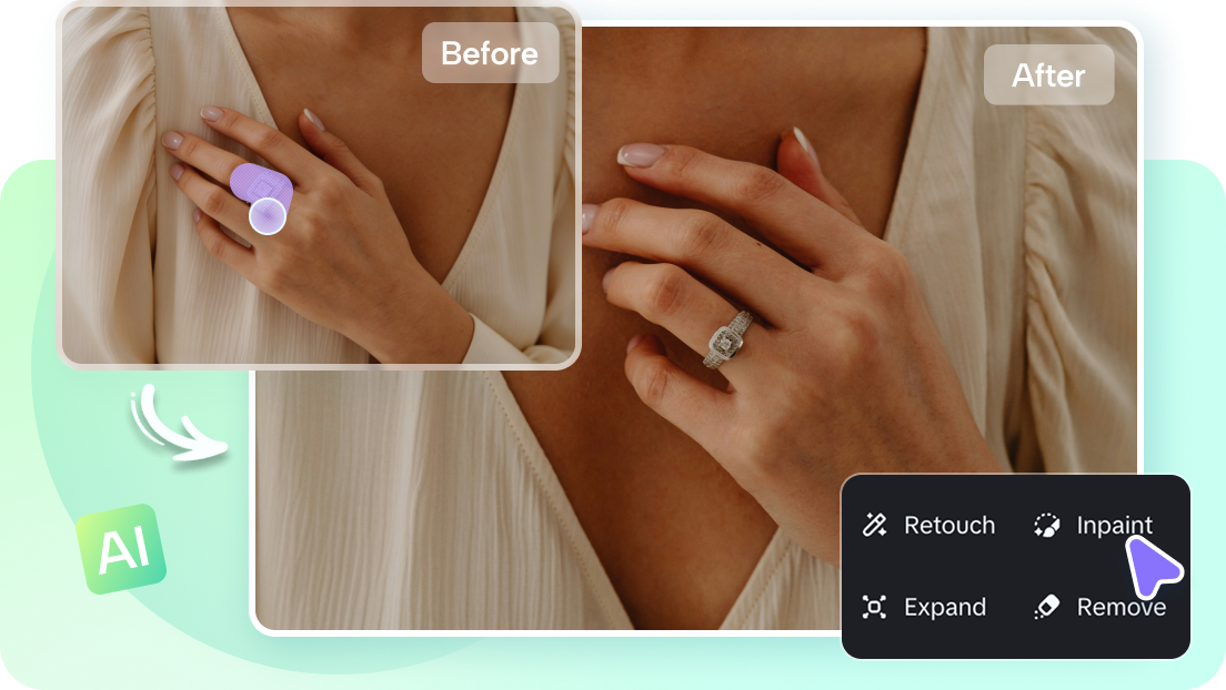 Refine ring placement using AI editing tools