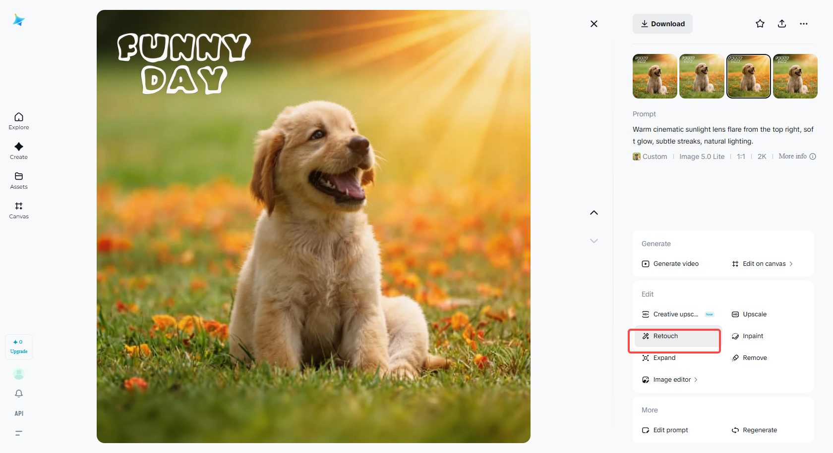 Retoque de IA Dreamina