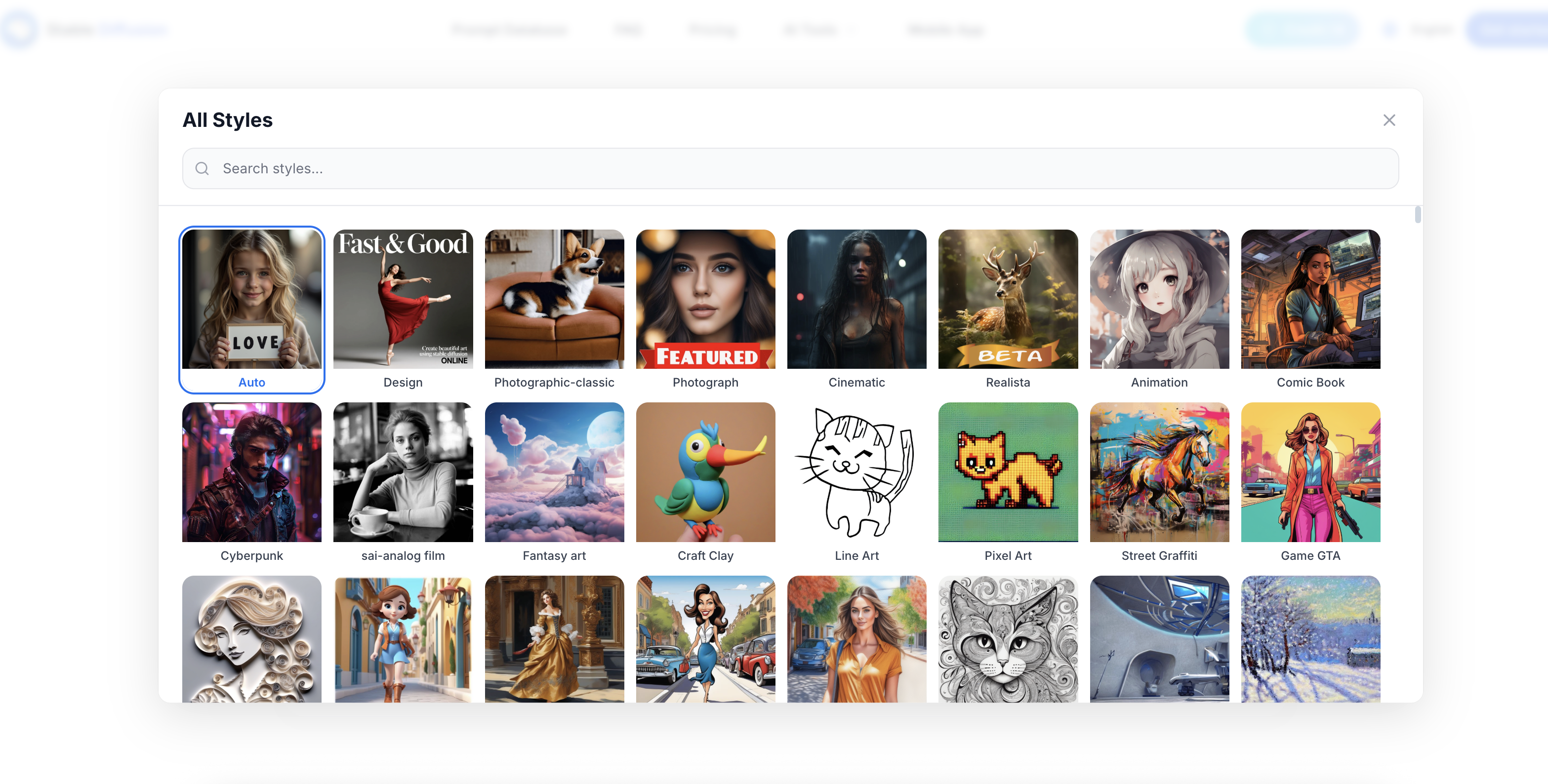 Choose the image style