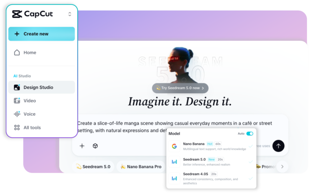 Open Design Studio and enter your prompt