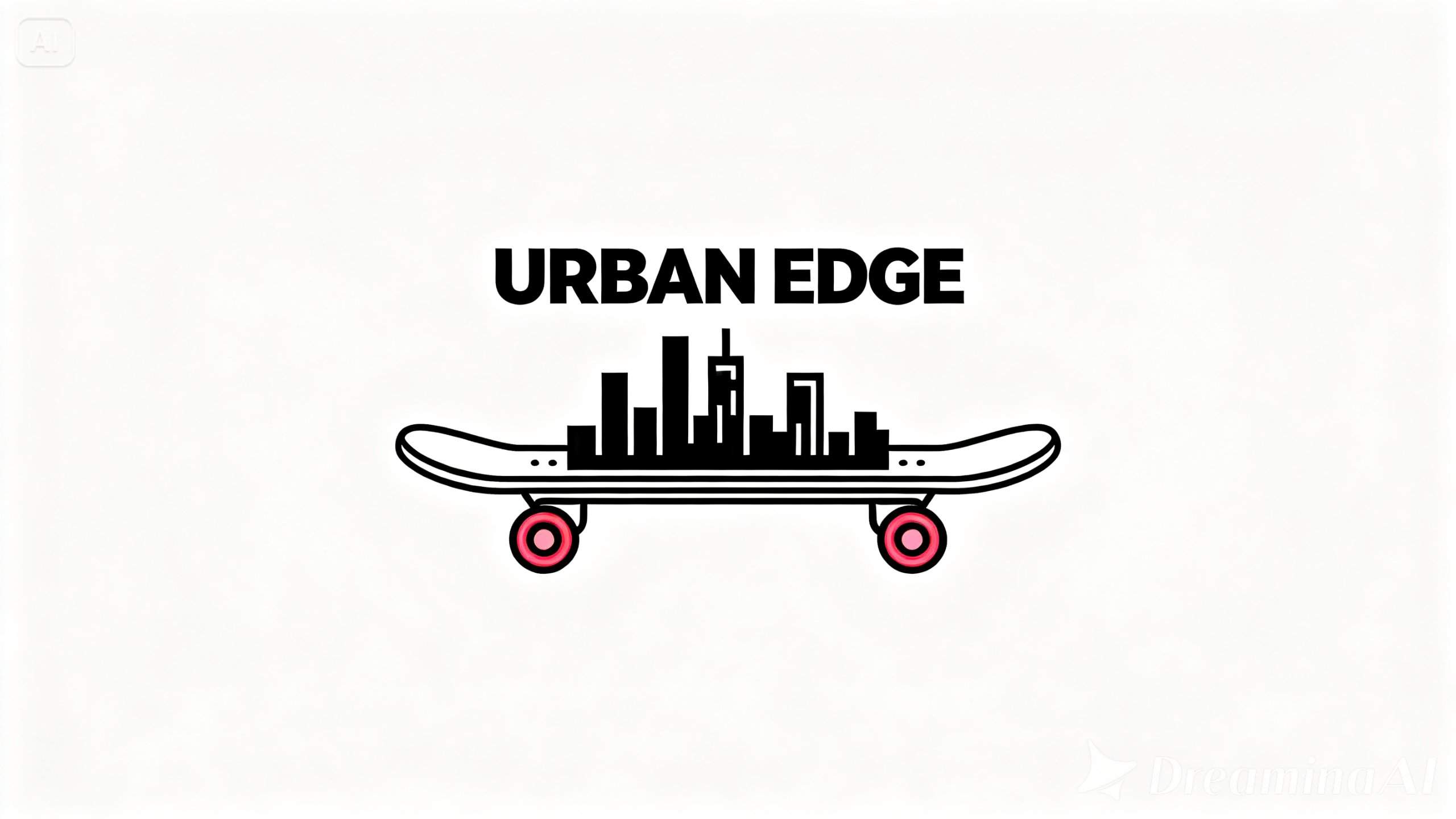 streetwear logo with a line art illustration of an urban element