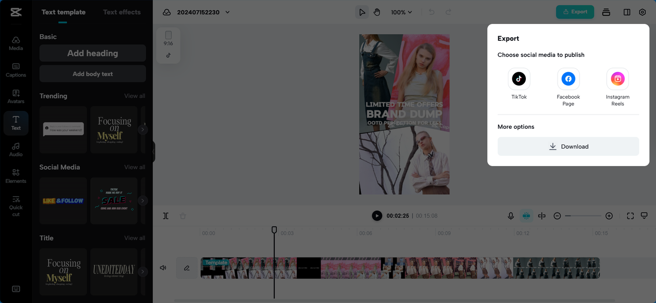 “ส่งออก” วิดีโอผลิตภัณฑ์ของคุณ