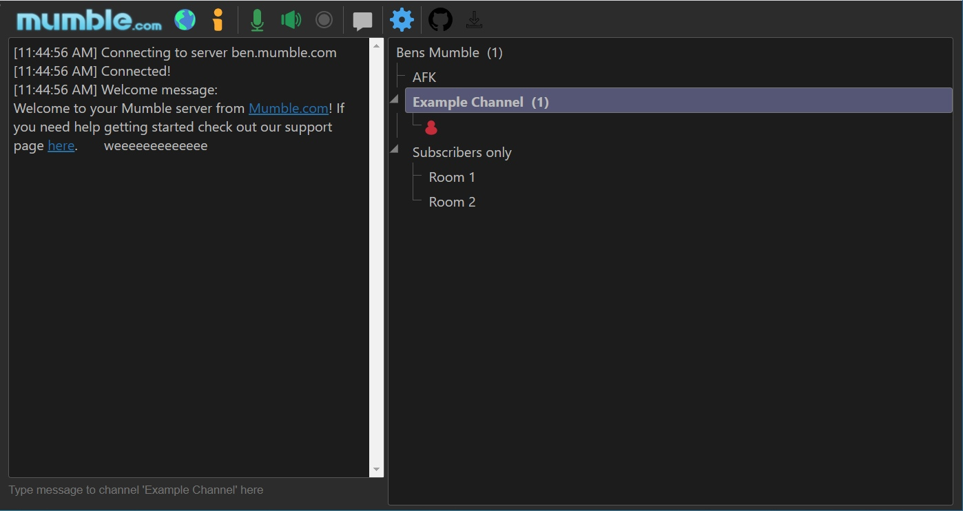 Interface of Mumble - another open source AI voice changer