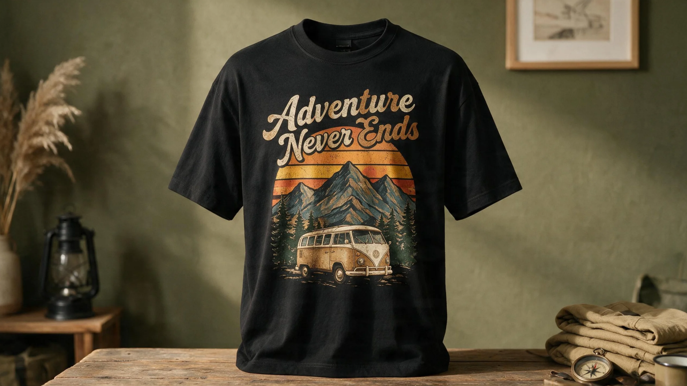 Vintage retro T-shirt visual
