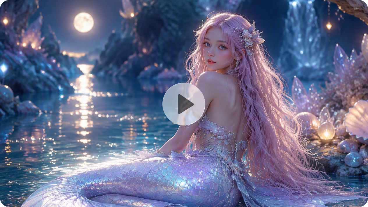 Animate your mermaid transformation into sync video