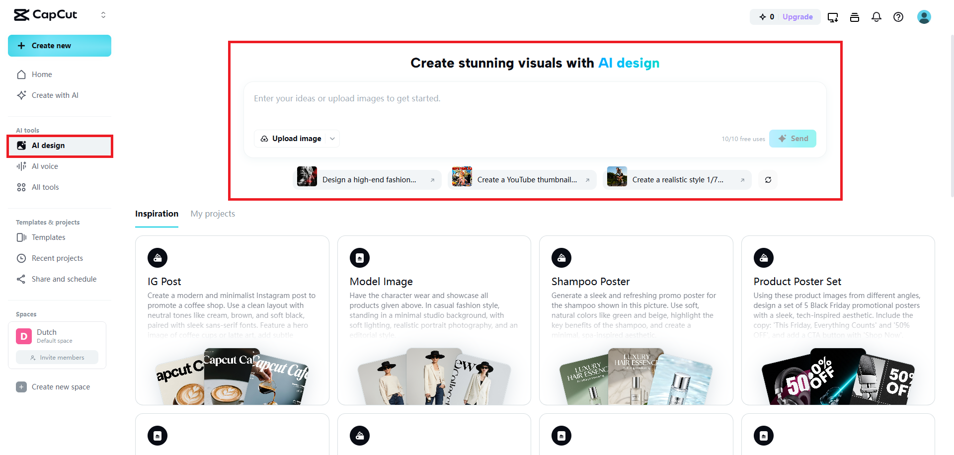 Select the AI design option