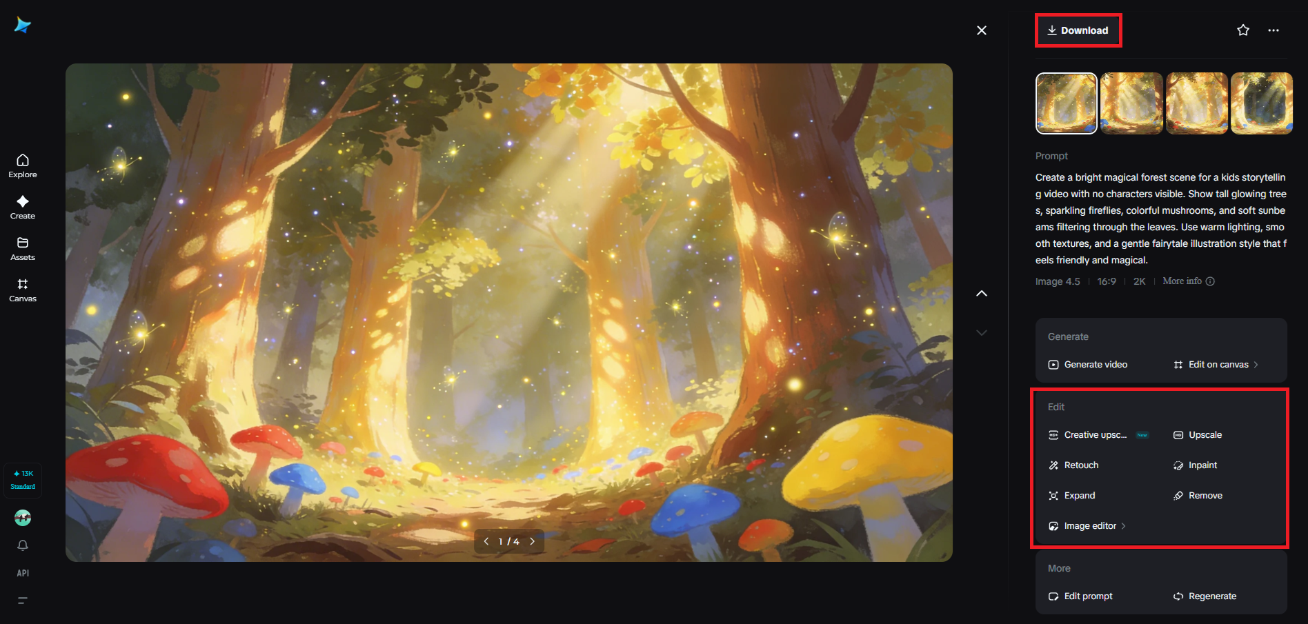 Preview, refine, and download your image