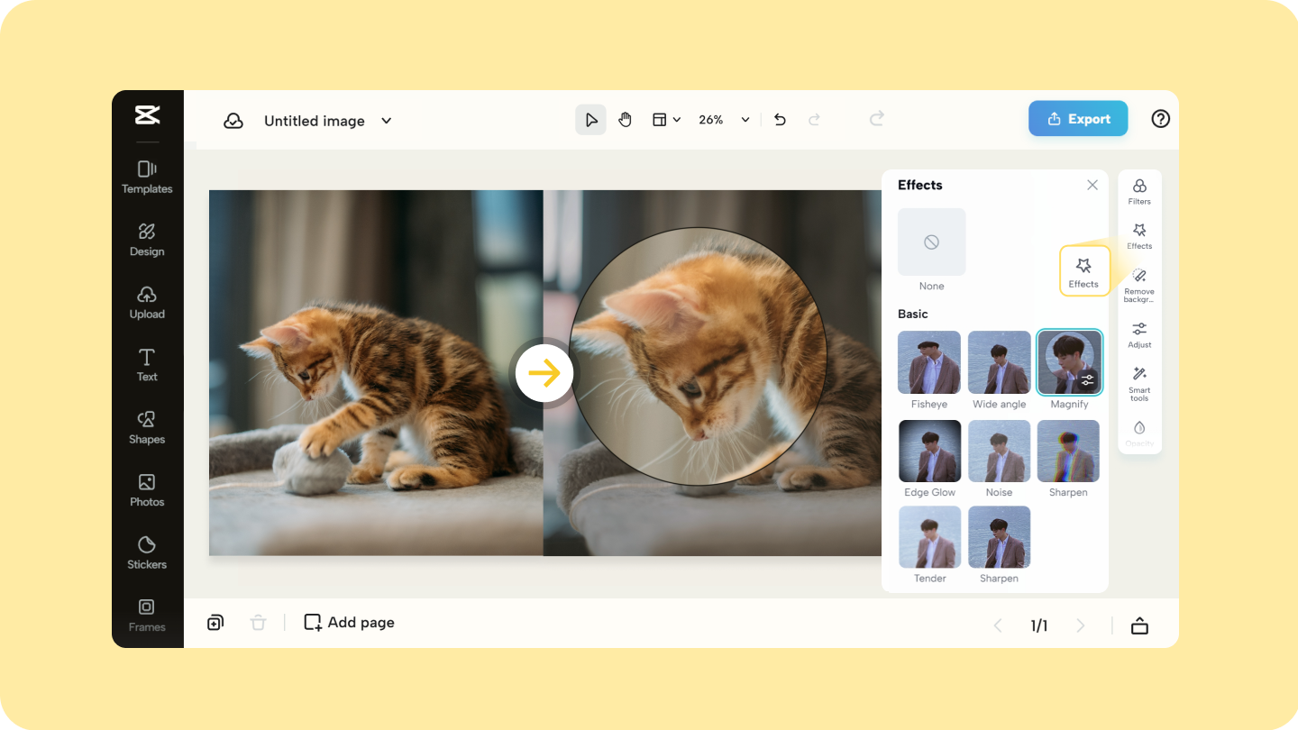 Efectos del editor de imágenes