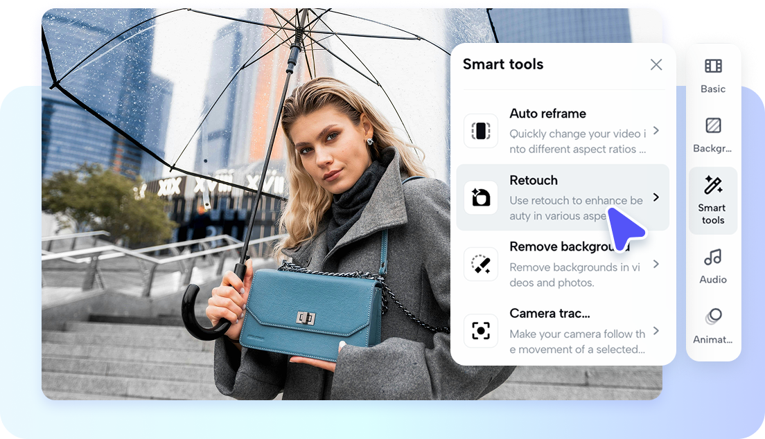 Video editing space in Pippit