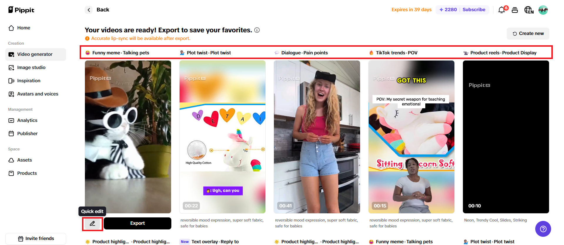 Choose the video you like