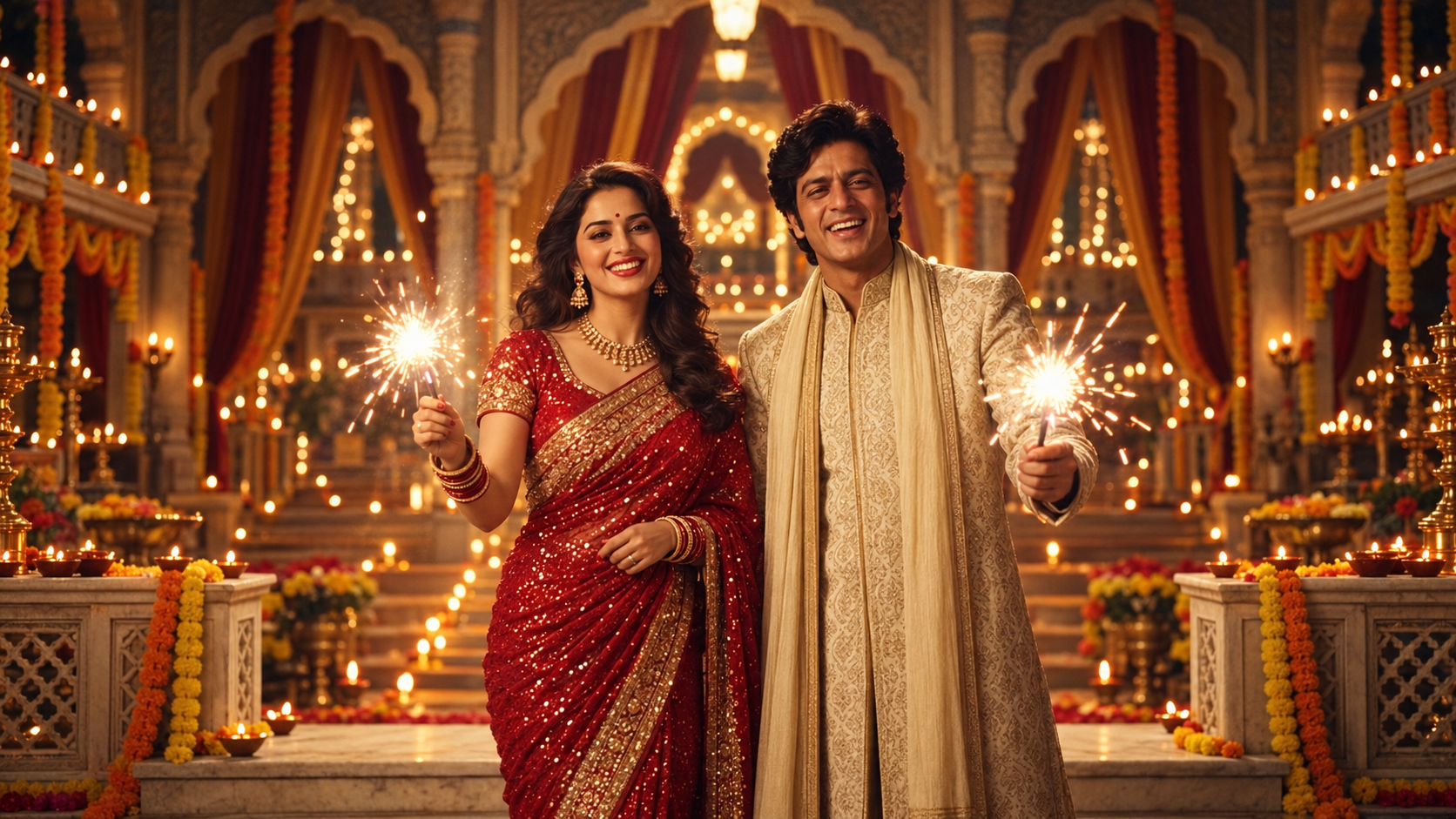 retro Bollywood Diwali prompts example