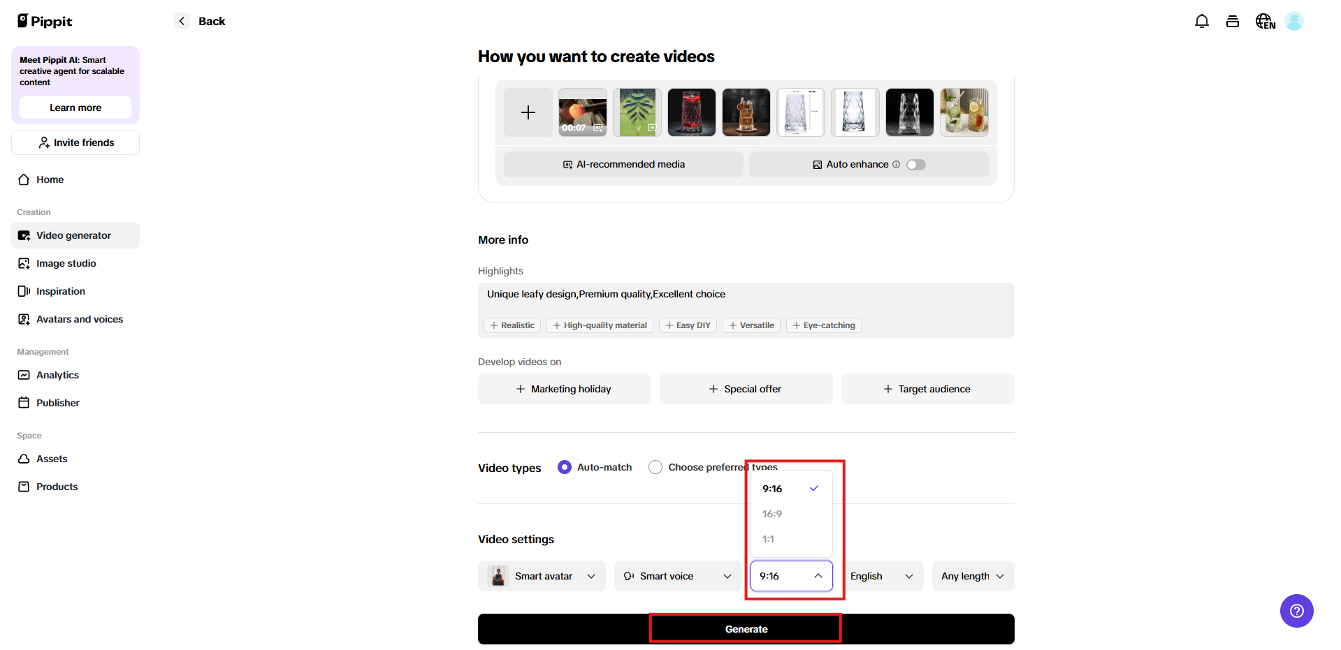 Pumili ng aspect ratio