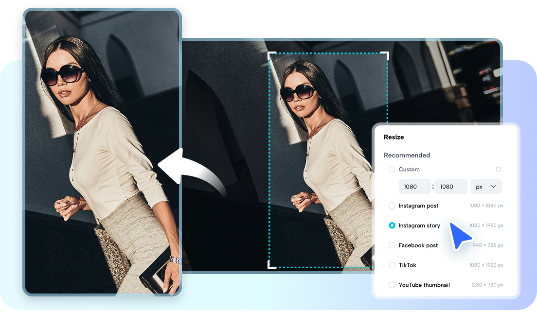 การปรับขนาดการออกแบบอัตโนมัติในเครื่องมือออกแบบข้อความของ CapCut Web