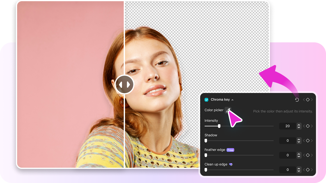 AI background removal for text behind image