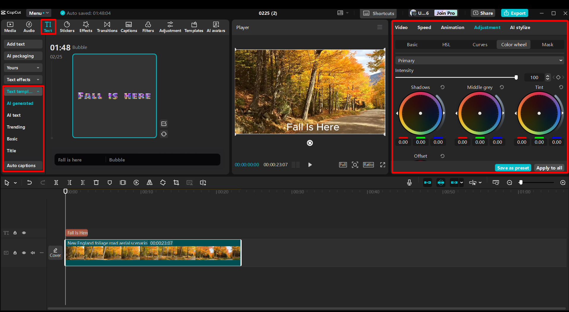 Editing and customizing a video in the CapCut desktop video editor