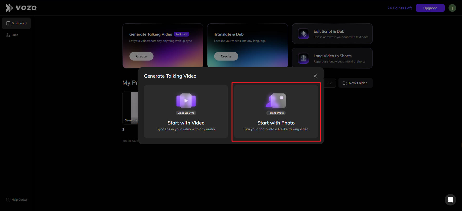 Sincronización de labios de Vozo AI