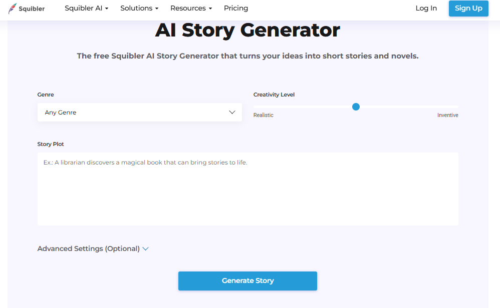 Squibler AI story generator