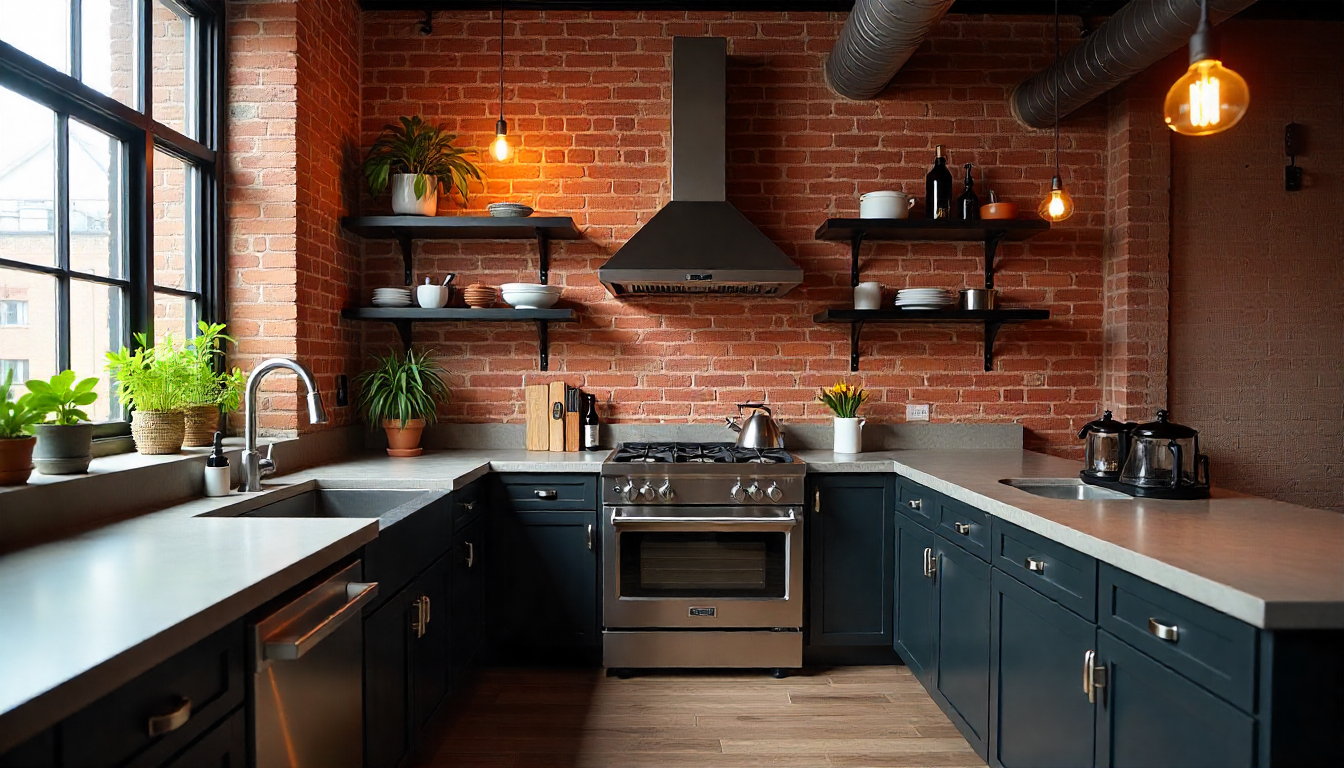 Industrial loft kitchen design