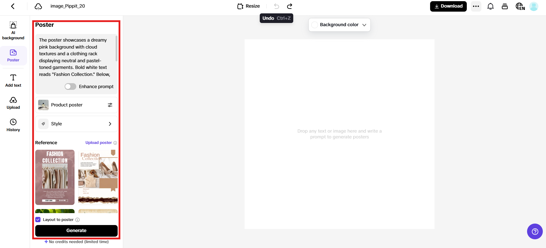 Enter prompt and generate