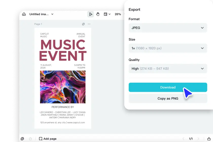 Laden Sie die Vorlage herunter