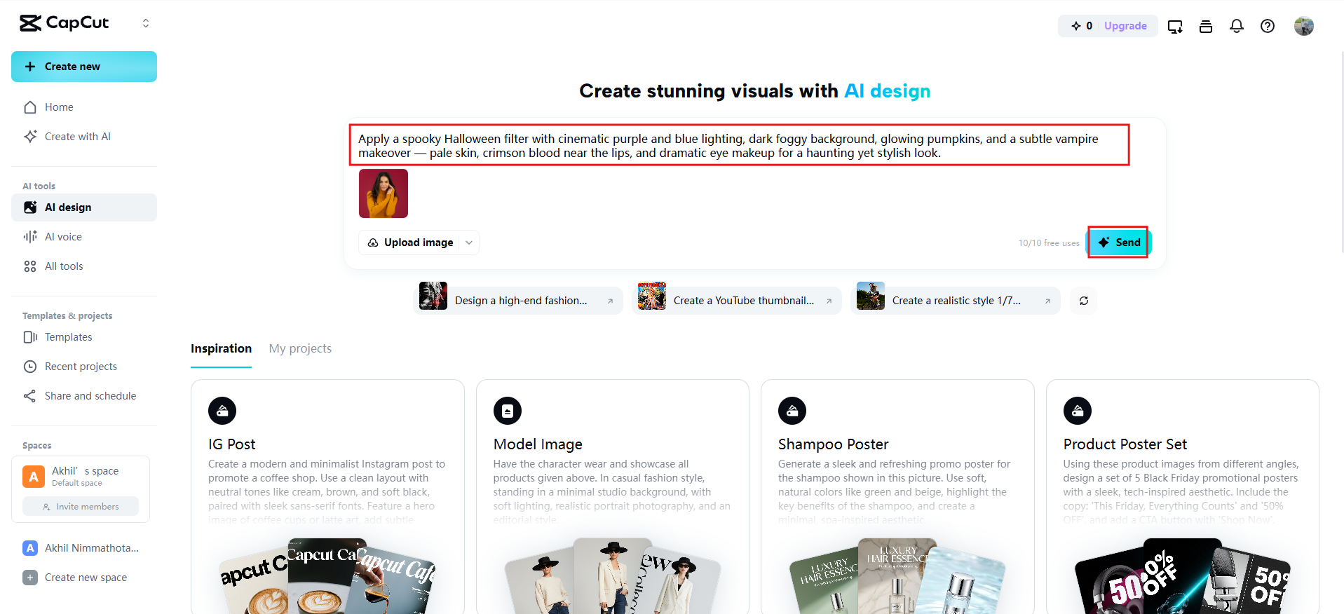 Write prompt and generate