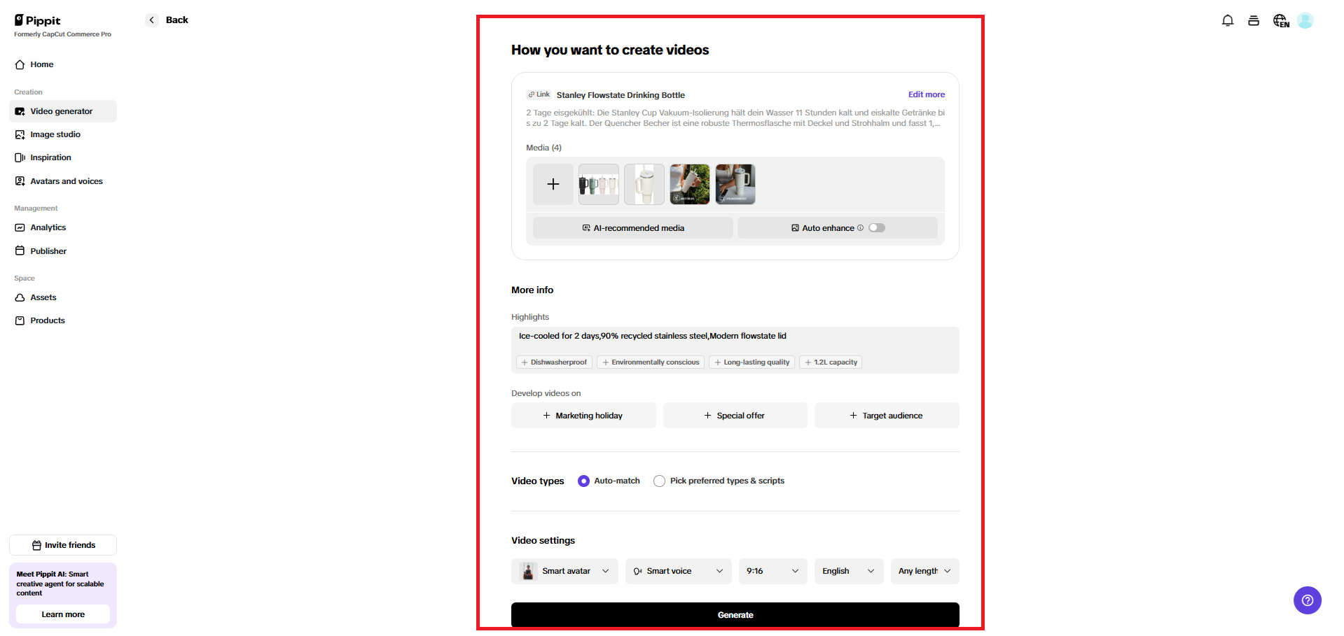 How do you want to create a video page