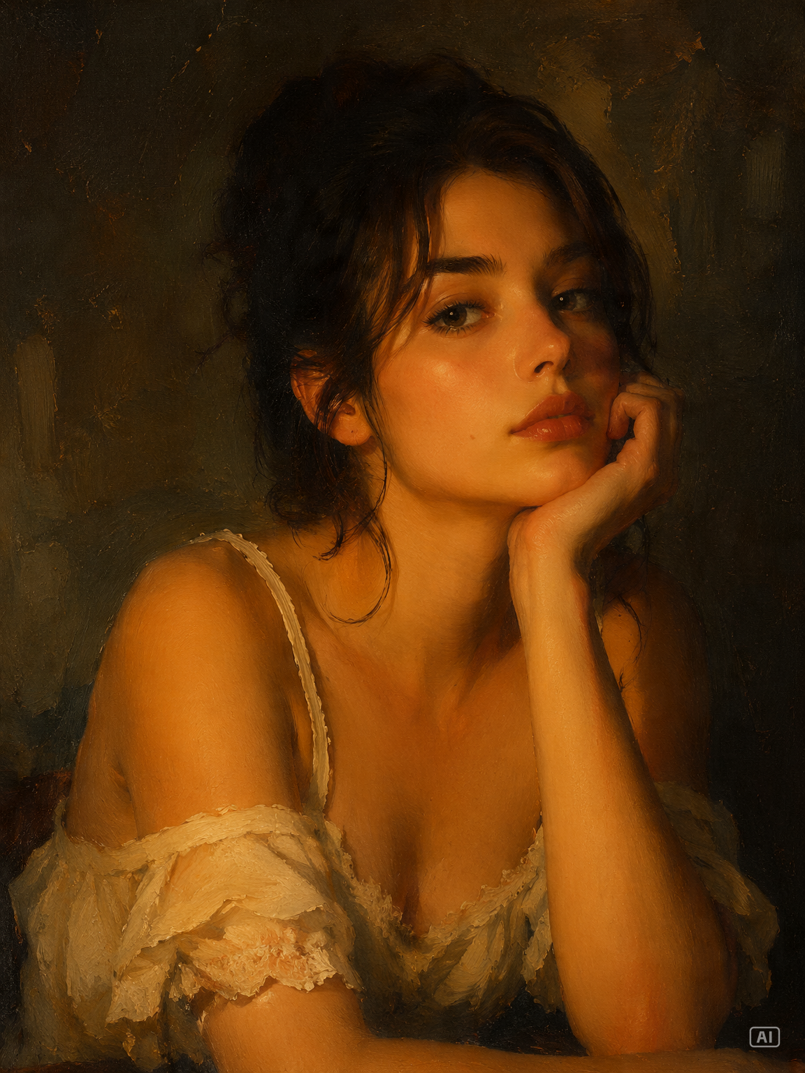 AI oil painting self-portrait generated by Pippit