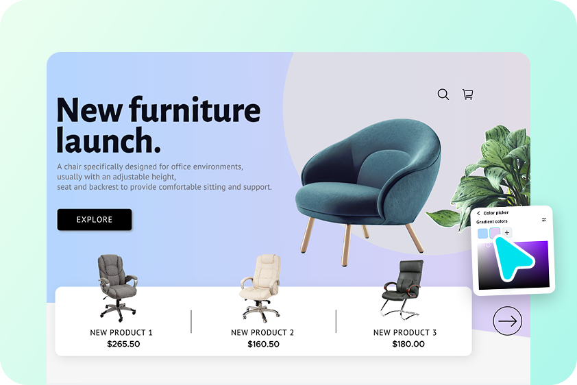 Website gradient background design