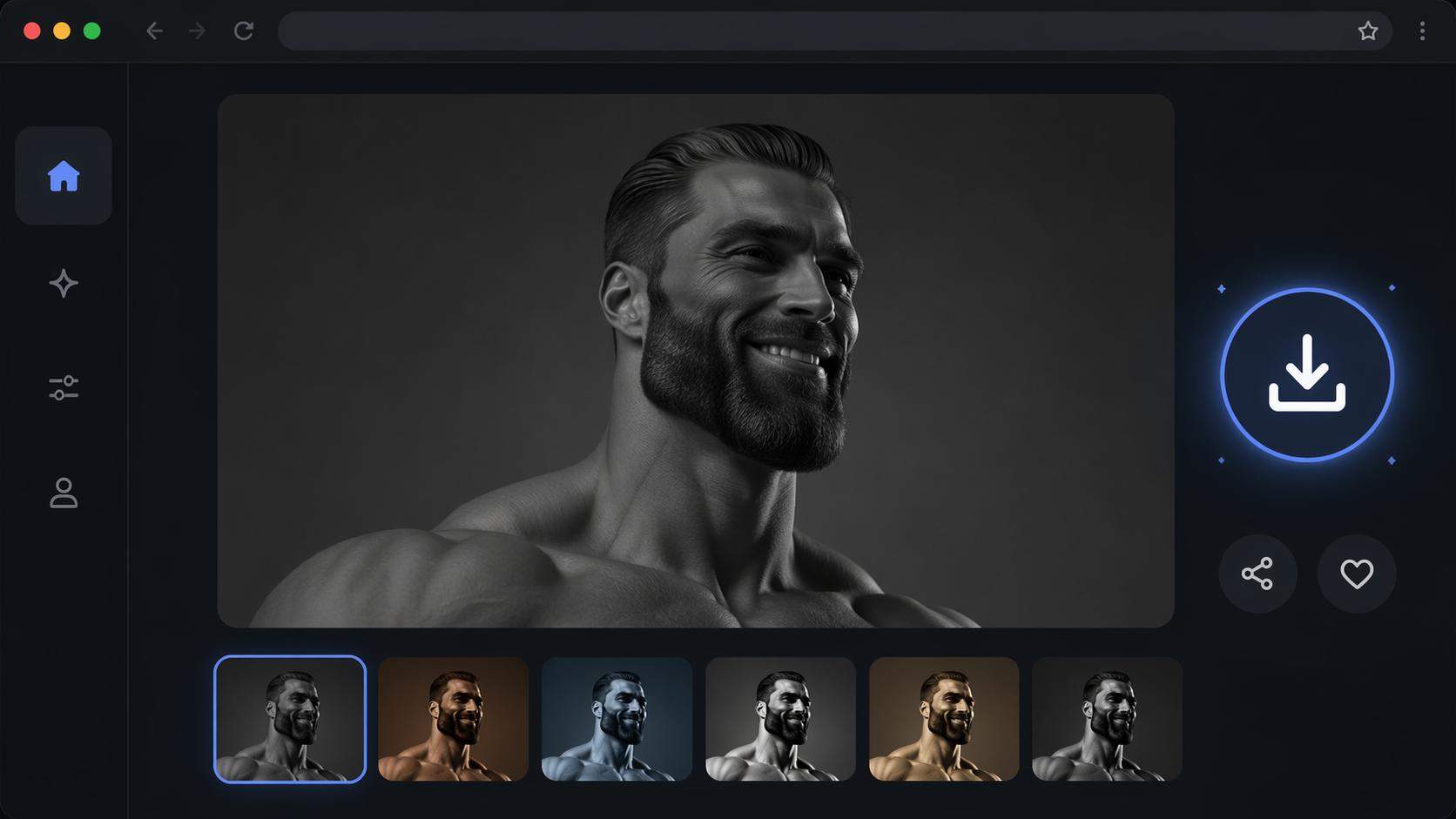 save generated Gigachad filter image