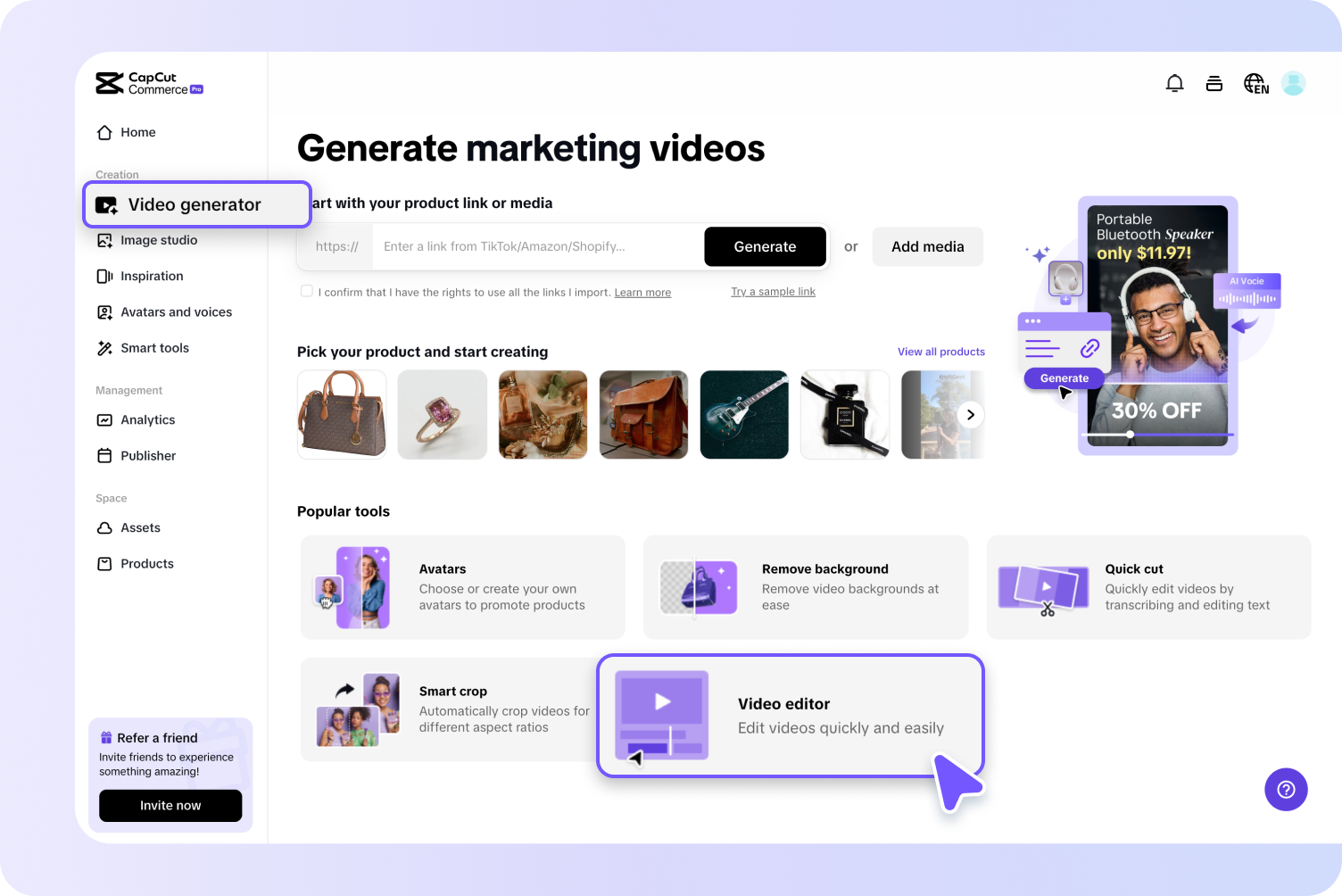 Abre el editor de video