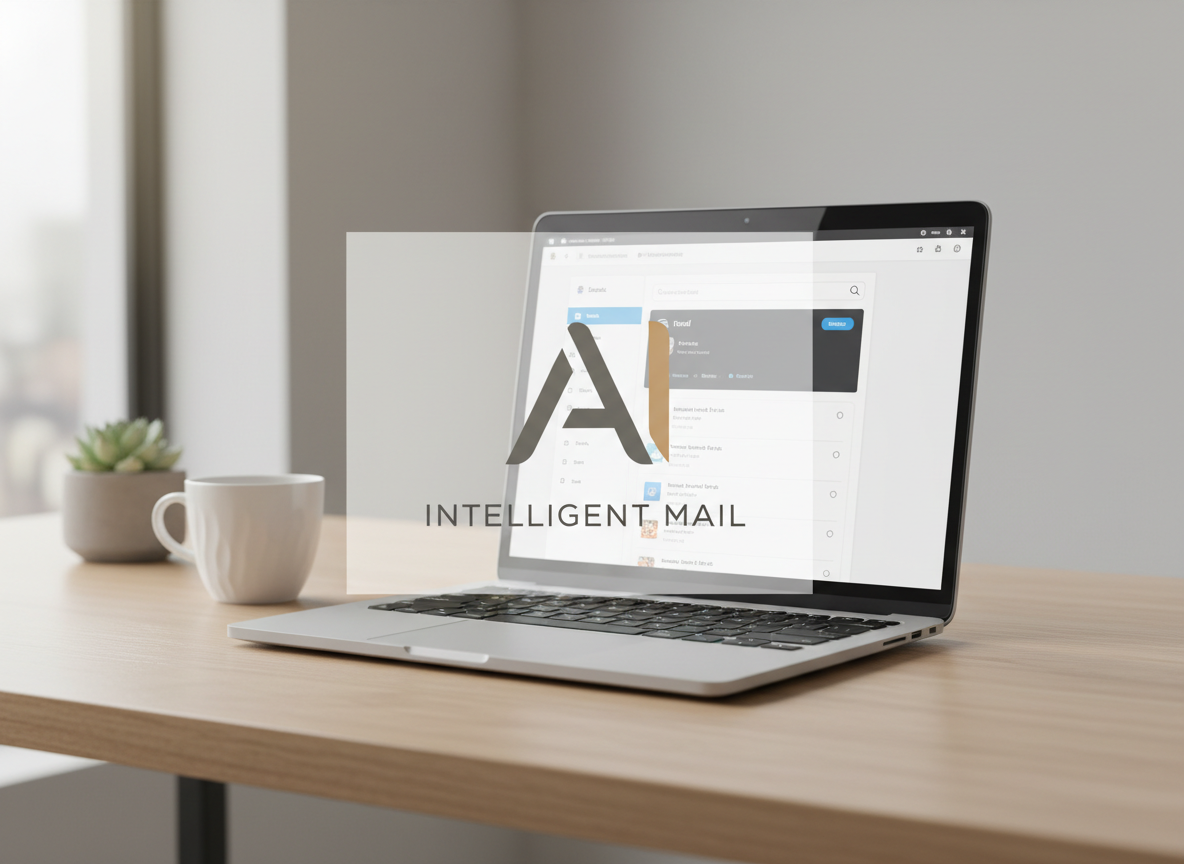 Mockup de assinatura de e-mail com fundo limpo para o logotipo, PNG transparente em uma mesa minimalista e UI de e-mail após a limpeza com IA.