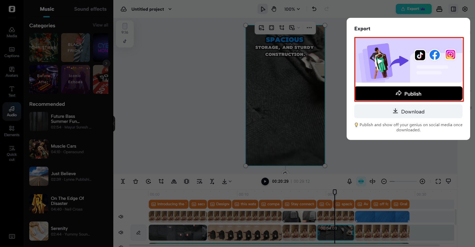 Direct publishing to social media