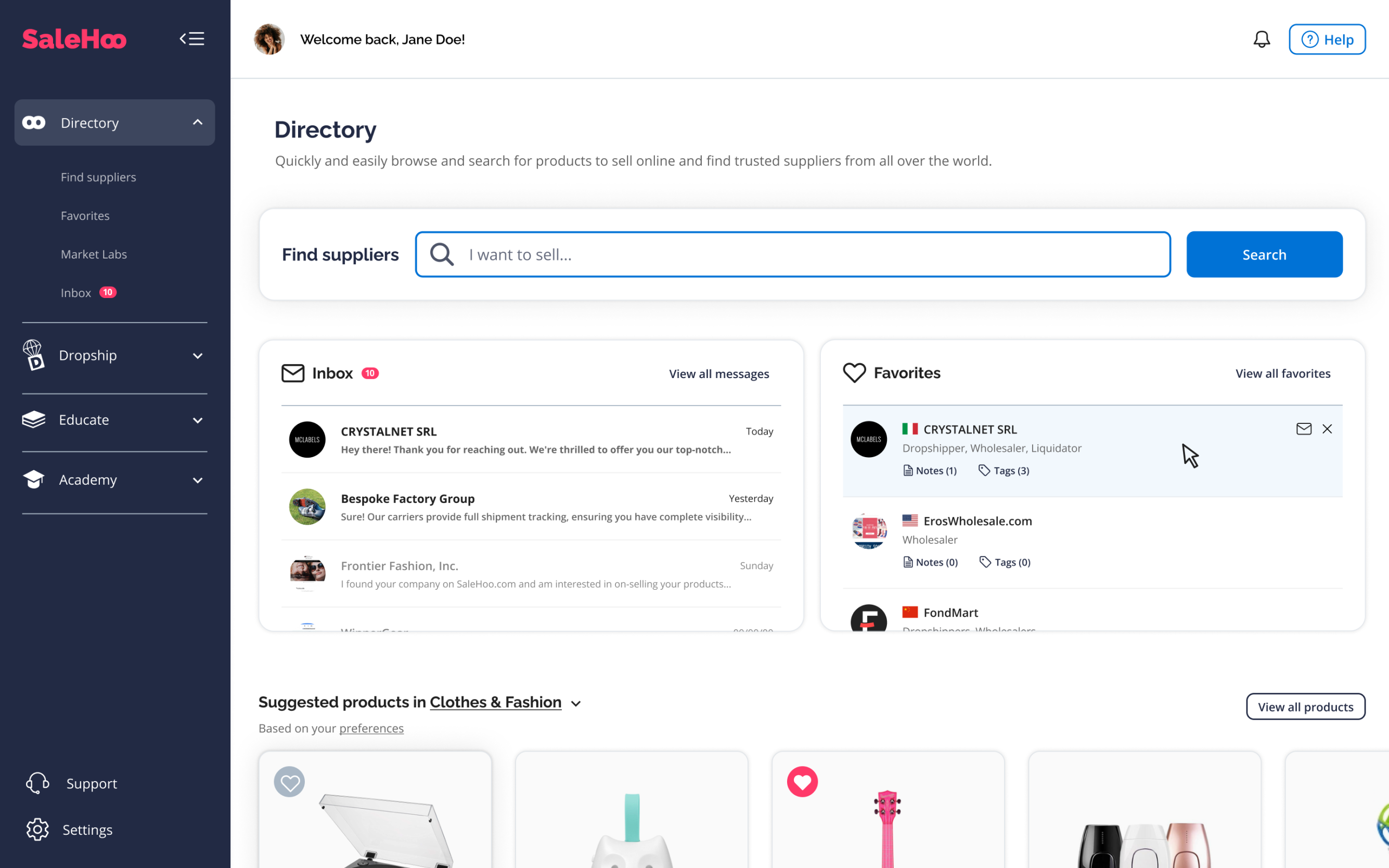 SaleHoo - dropshipping suppliers for Amazon