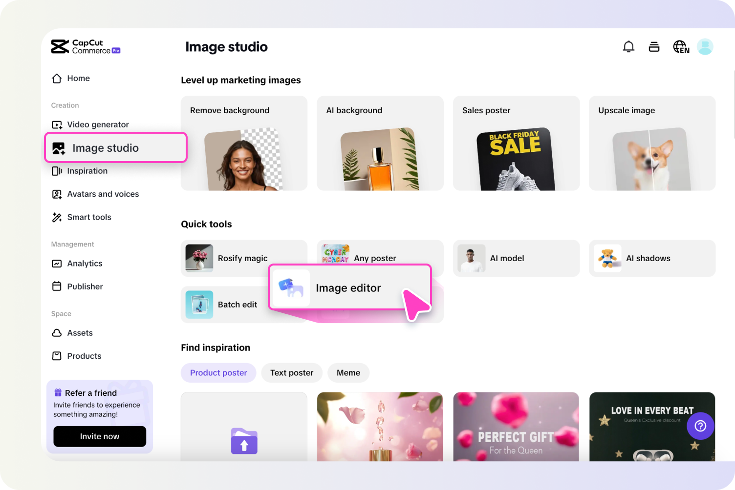 Access to Image editor