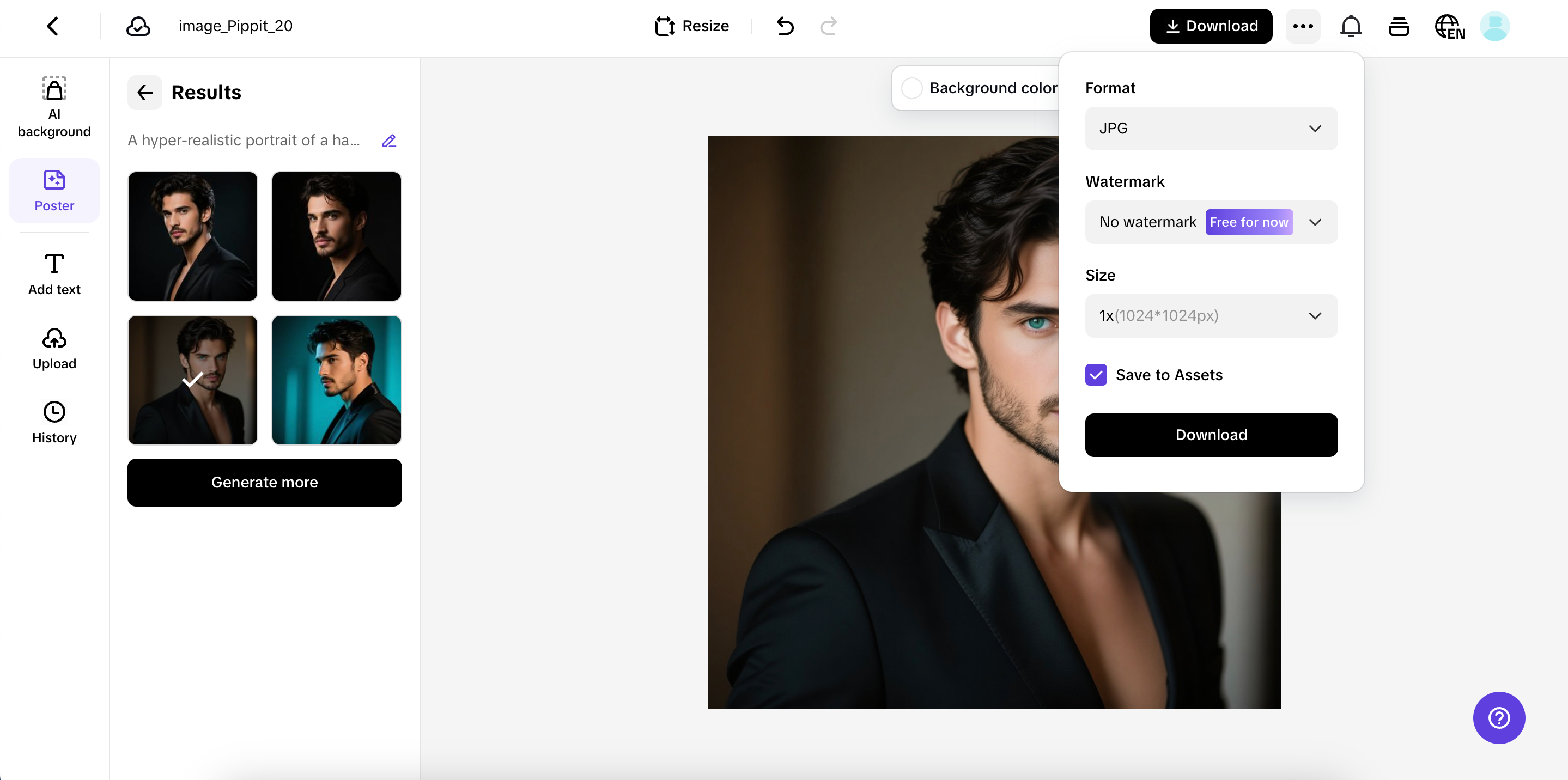 Export the final result