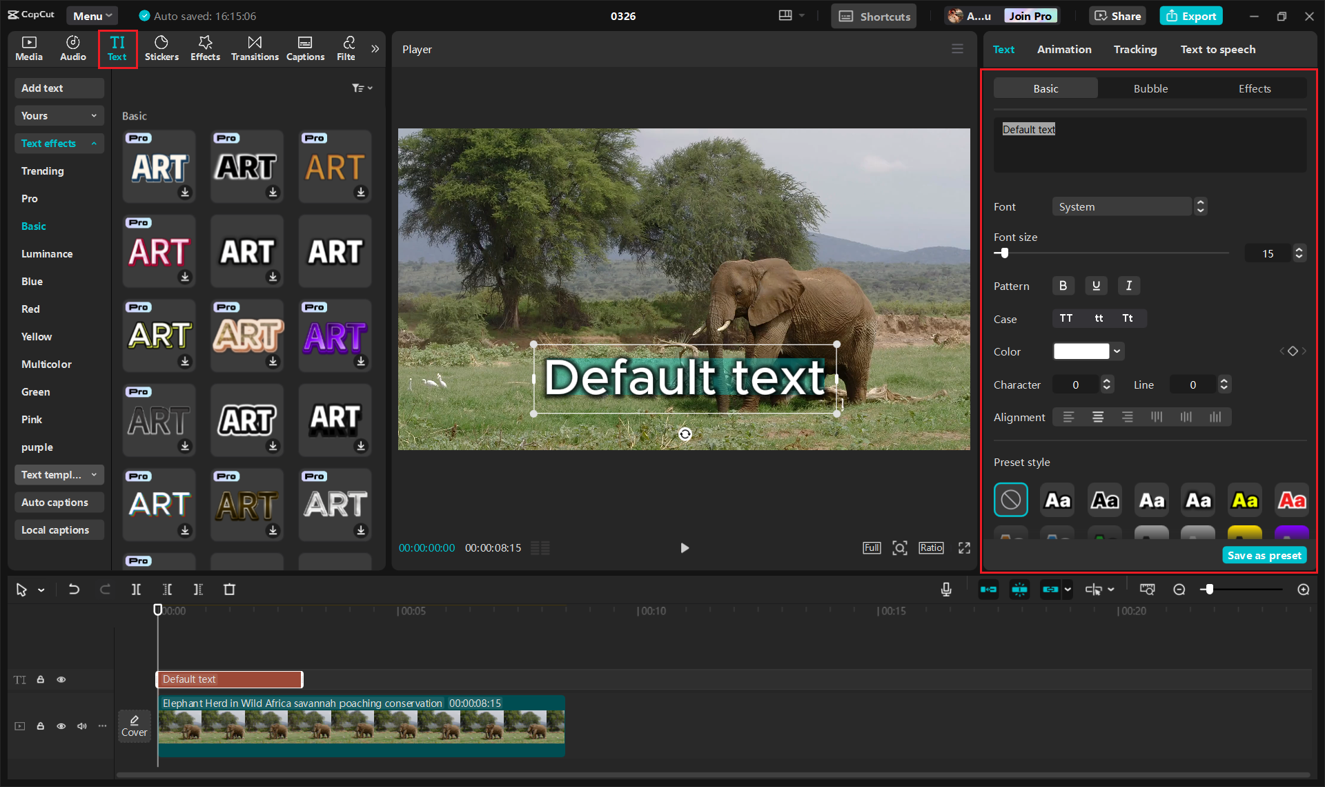 Import video & add text