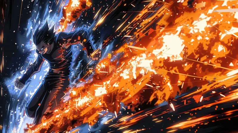 Dynamic action scene with motion effects