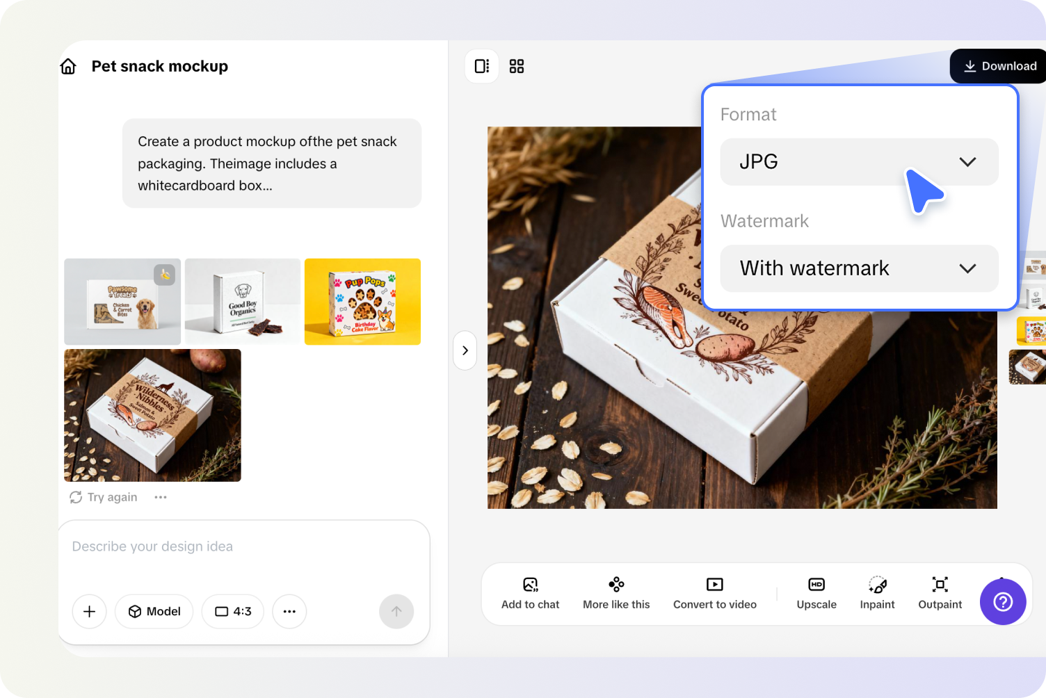 Edit and export your design