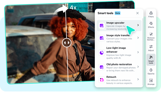 Upscale image feature of pippit