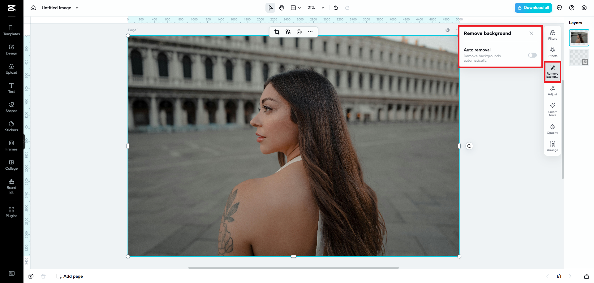 Select the remove background option