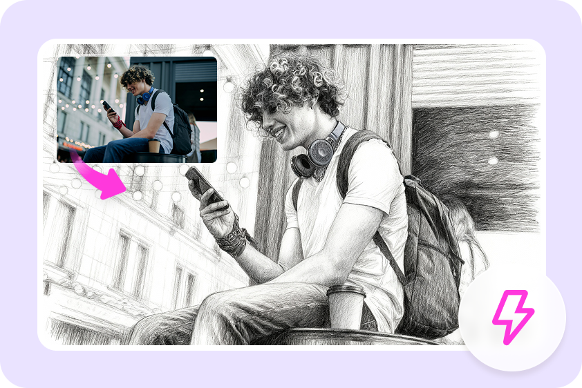 Fast photo to sketch conversion